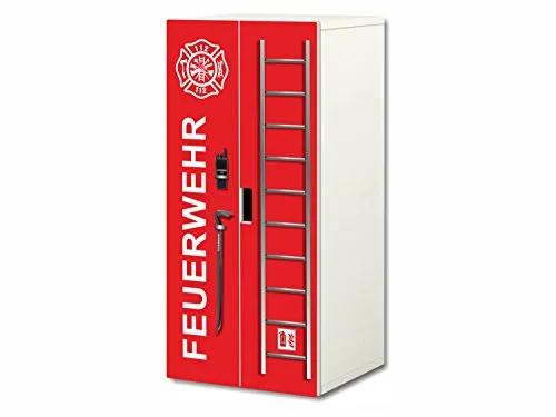 Stikkipix kompatibel für den Kinderzimmer Schrank STUVA von IKEA (Korpus: 60 x 128 cm) | Feuerwehr Aufkleber-Set | SC31 | Möbel Nicht Inklusive