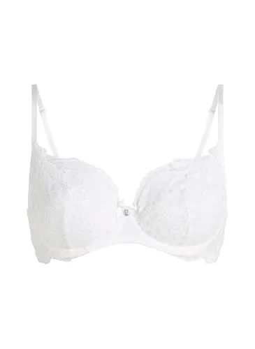 Hunkemöller Unwattierter Bügel-BH Marine Weiß 90D - Eleganter, unauffälliger Bügel-BH in Weiß mit optimalem Tragekomfort. Ideal für den täglichen Gebrauch und perfekt für jede Gelegenheit. Hochwertige Materialzusammensetzung für ein angenehmes Hautgefühl.