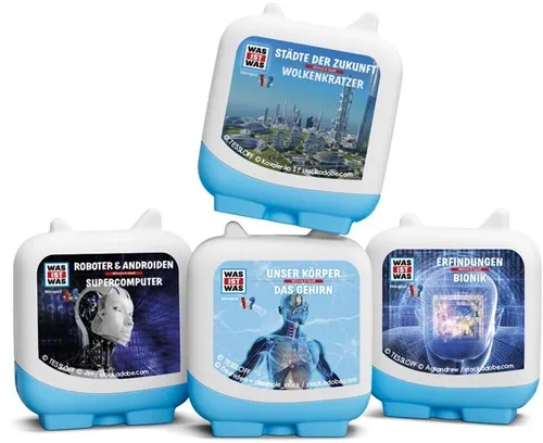 Tonies Clever Tonie Was ist Was - 4er Set (Deutsch), spannende Hörspielabenteuer für Kinder und kreative Lernmomente