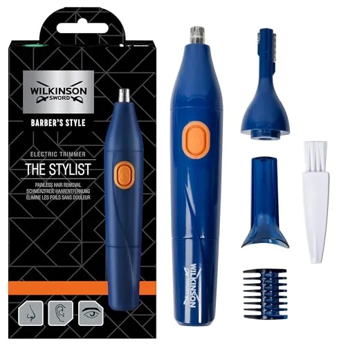 Wilkinson Sword - Barber's Style The Stylist für Männer, Elektrischer Trimmer für Nasen-, Ohren- und Augenbrauenhaaren
