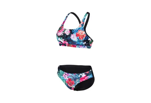 Arena Damen Flower Bikini Swim Pro Back 006388 - Bademode in Slim Fit, mit floralem Design und hochwertigem Materialmix aus 80% Polyamid und 20% Elasthan für optimalen Tragekomfort.