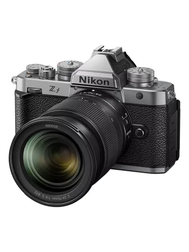 Nikon Zf + 24-70mm f4 S silber – Spiegellose Vollformatkamera - Die Nikon Z f vereint zeitloses Design und moderne Technologie. Ideal für kreative Fotografen, bietet sie herausragende Leistung und Handhabung. Set mit 24-70mm Objektiv für vielseitige Aufnahmen.