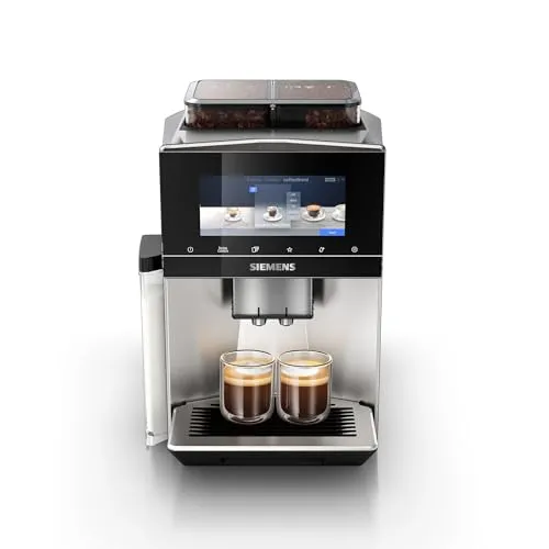 Siemens TQ907D03 Kaffeevollautomat - Edelstahl Schwarz, 19bar Pumpendruck, smartes App-Control und 10 programmierbare Speicherplätze für perfekten Kaffeegenuss
