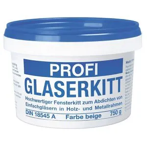Baufan Spachtelmasse Profi Glaserkitt, beige, für Holz und Metall, 750g - Ideal zum Abdichten von Einfachgläsern in Holz- und Metallrahmen. Praktische Runddose für einfache Lagerung. Verfügbar für Innen- und Außenbereich, sorgt für zuverlässige Ergebnisse.