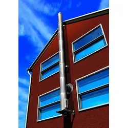 Zitec Schornstein Außenwandkamin DW-ECO - Effizienter Wandabstand bis 48,2 cm - Aschesauger mit robustem Edelstahl, ideal für feste Brennstoffe und feuerfest bis 1000 °C. Inklusive umfassendem Zubehör für eine einfache Installation.