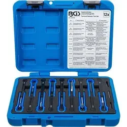 BGS Universalkabelverbinder-Lösewerkzeuge-Set 12-teilig - Autoteile: Zerstörungsfreies Entriegeln von Steckkontakten an Fahrzeugen, passend für viele Modelle wie VW, Ford, BMW und mehr. Hochwertiges Set mit Schutzkappen für langlebige Nutzung.