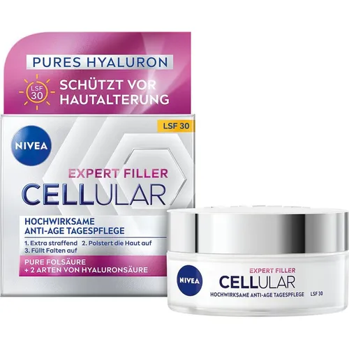 Nivea Face Cellular Anti Age Tagespflege F30 50ml - Anti-Aging-Cremes mit hochwirksamen Inhaltsstoffen, die die Haut straffer und praller erscheinen lassen, während sie gleichzeitig vor UV-Strahlen schützen.