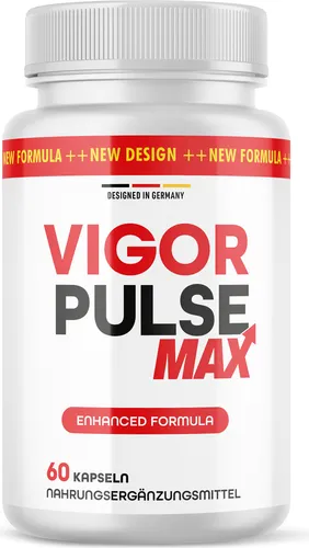 Max Vigor Pulse Kapseln | Leistung für aktive Männer - Nahrungsergänzungsmittel mit L-Arginin, L-Citrullin und Maca für mehr Energie und Vitalität. Ideal für aktive Männer, 60 Kapseln pro Dose.