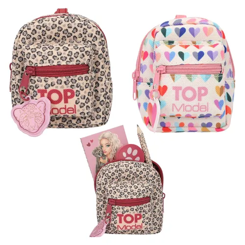 TOPModel Mini Rucksack mit Notiz-Set - Beige - Kompakter Mini-Rucksack mit praktischem Notiz-Set, inklusive Bleistift und Radierer. Ideal zum Anhängen an Taschen oder Schlüsselbund, perfekt für kreative Ideen unterwegs.