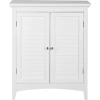 Teamson Home Badschrank – Freistehender Holzschrank in Weiß - Stylischer Badschrank mit Lamellentüren für optimalen Stauraum. Perfekt zur Aufbewahrung von Handtüchern, Seifen und Pflegeprodukten. Schafft Ordnung und Eleganz in Ihrem Badezimmer.