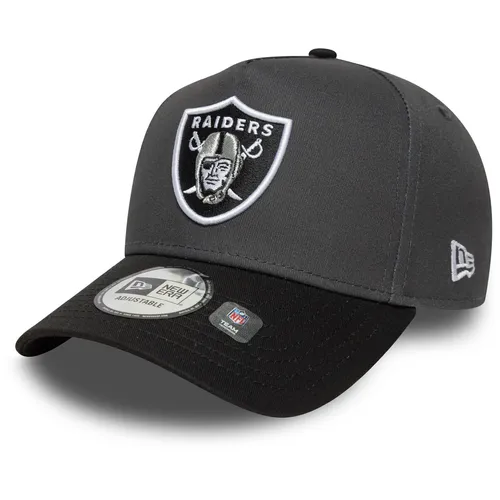 New Era E-Frame Snapback Cap - LABEL Las Vegas Raiders - Herren Snapback Cap in Charcoal, aus 100% Baumwolle. Perfekt für den Sommer und ideal für sportliche Freizeitaktivitäten. Ein stilvolles Accessoire für jeden Fan.