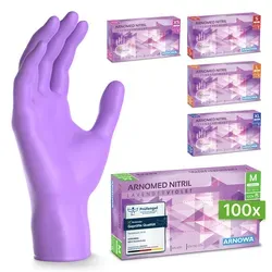 ARNOMED RAINBOW NITRIL LAVENDER VIOLET Nitrilhandschuhe lila puderfrei, VE 100 Stück 8/M