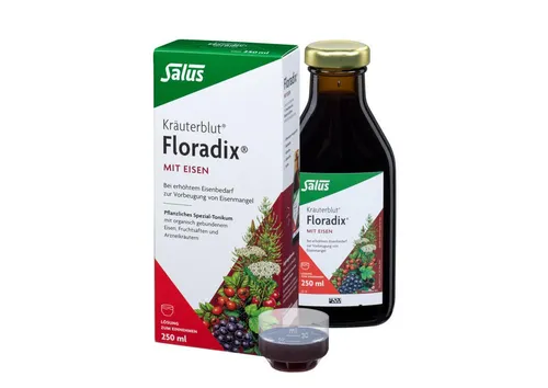 Salus Kräuterblut Floradix mit Eisen - 250 ml - Eisenpräparate für optimale Eisenspeicherung mit gut verwertbarem Eisen und Vitamin C, ideal für Frauen, Schwangere und Sportler.