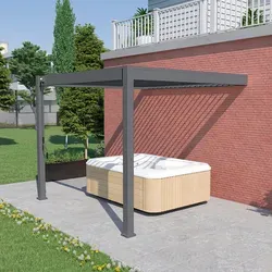 Weide Deluxe Wand-Pavillon 3x4m mit Lamellendach - Pavillon aus hochwertigem Aluminium mit stufenlos einstellbaren Lamellen für perfekten Lichteinfall. Optimaler Schutz vor UV-Strahlung und leichtem Regen.