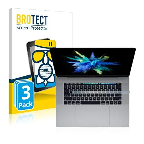 BROTECT Entspiegelungs Schutzglas für Apple MacBook Pro 15" 2017 (NUR Touch Bar) (3 Stück) Schutzfolie Panzer Folie Glas Matt [Kratzfest 9H]