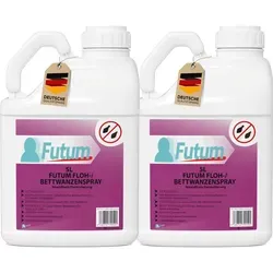 FUTUM 2x5L Bettwanzenspray / Flohspray bekämpft Insekten, Eier, Larven, Insektenspray ohne Biozide auf Wasserbasis,  Sofortwirkung ohne Flecken