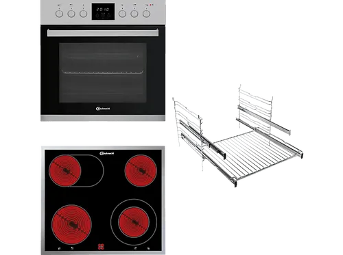 BAUKNECHT HEKO 500 H - Einbauherdset mit 65 l Garraum, Hydrolyse-Reinigungsfunktion und 8 Kochfunktionen für vielseitiges Kochen