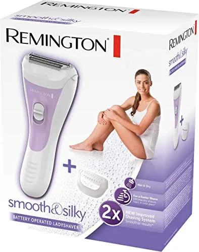Remington smooth&silky WSF5060 Damenrasierer - Damenrasierer für Nass- und Trockenanwendung mit Aloe-Streifen für eine sanfte Rasur. Ideal für Achselhöhlen, Beine und Bikini-Bereich, abwaschbar und schnurlos.