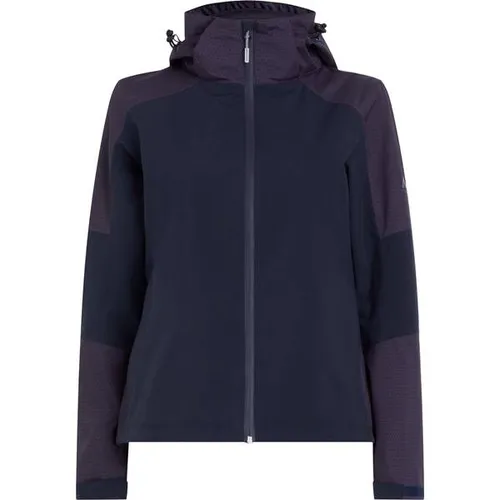 McKINLEY Damen Funktionsjacke Larra W - Robuste Outdoor-Jacke für wechselhaftes Wetter, ausgestattet mit AQUAMAX-Technologie für optimalen Wind- und Nässeschutz. Atmungsaktiv und praktisch mit abnehmbarer Kapuze sowie verschweißten Nähten.