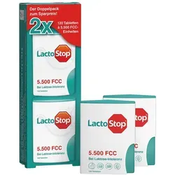 Lactostop 5.500 FCC Tabletten Klickspender - Praktischer Klickspender mit 5.500 FCC für den unkomplizierten Genuss von Milchprodukten bei Lactoseintoleranz. Genießen Sie Käse, Joghurt und mehr ohne Beschwerden!