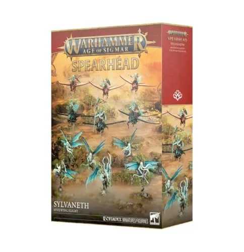 Games Workshop - Warhammer - Age of Sigmar - Spearhead: Sylvaneth - Spitewing Flight - 12 hochwertige Kunststoff-Miniaturen für Warhammer Age of Sigmar. Enthält eine vielseitige Sylvaneth-Einheit, ideal für strategische Spiele. Perfekt für kreative Modellbauer und Sammler ab 14 Jahren.