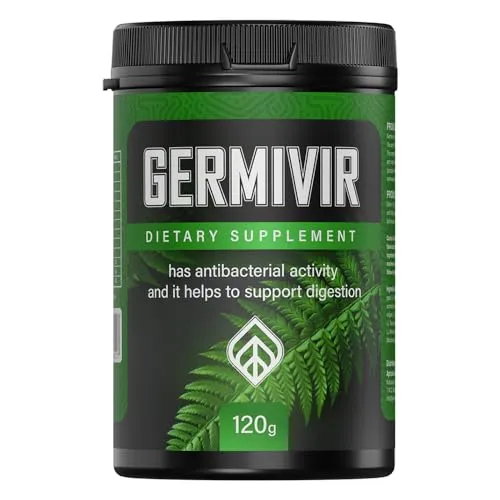 Germivir Premium 120Gr - Vitamine, Mineralien & Ergänzungsmittel, unterstützt die Verdauung und stärkt das Immunsystem mit antibakterieller Wirkung für gesunde Schleimhäute.