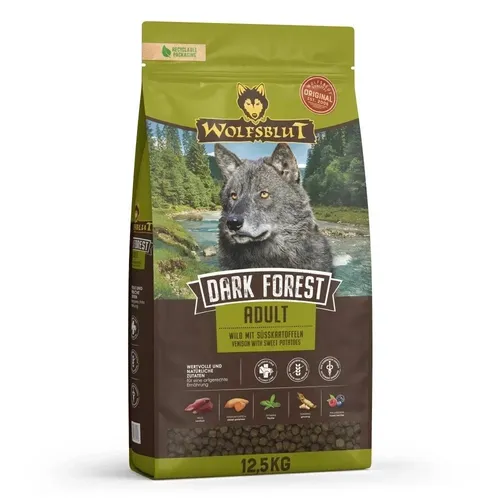 Wolfsblut Dark Forest - 12,5 kg Hundefutter - Getreidefreies Trockenfutter mit Wildfleisch für gesunde Hunde, ohne künstliche Zusätze und Allergene, ideal für empfindliche Vierbeiner.