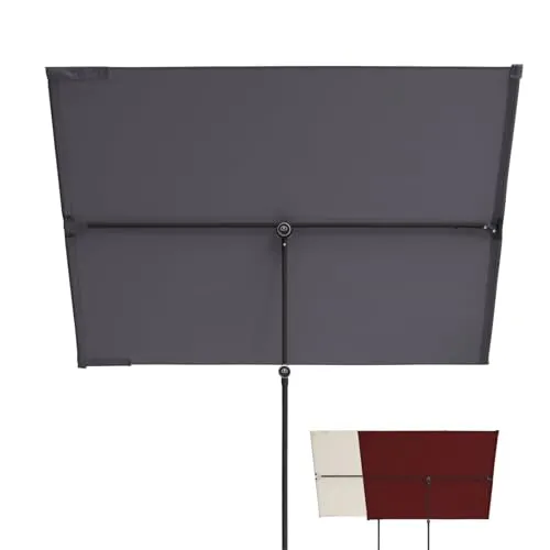 Doppler Active Balkonblende Black Edition 170x130cm - Flexibler Sichtschutz & Sonnenschutz - Stylische Balkonblende in Anthrazit, ideal für Balkon und Terrasse. Einfache Installation, höhenverstellbar und drehbar. Robustes Gestell aus schwarzem Stahl mit UV-Schutz 50+ für angenehme Schattenmomente.