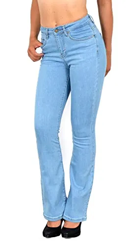 ESRA High Waist Bootcut Jeans für Damen - Stylische High Waist Bootcut Jeans für Damen mit hoher Flexibilität und maximalem Tragekomfort. Erhältlich in vielen Farben und Größen bis Plus Size. Perfekt für einen lässigen Look!