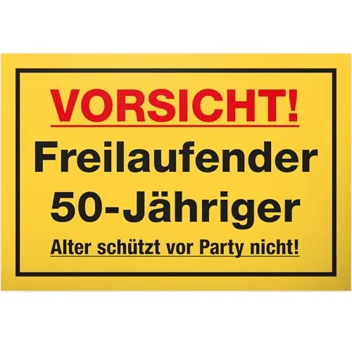 DankeDir! Freilaufender 50 Jähriger - 30 x 20 cm Schild - Geburtstagsdeko Geschenkidee Partydeko Geburtstagskarte - 50 Jahre Freund 50er Männer 50. Geburtstag Geschenk Geburtstagsgeschenk