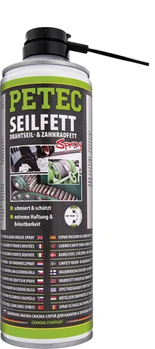 PETEC Mehrzweckfett 71650 - Hochleistungs Seilfett Spray 500ml - Öle & Schmierstoffe - Hochdruckbeständiges Langzeitschmiermittel mit hervorragender Kriechfähigkeit, ideal für Fahrrad, Industrie und Auto, schützt vor Korrosion und Steinschlag.