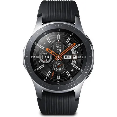 Samsung Galaxy Watch 46mm LTE Silber - Smartwatch im klassischen Design mit bis zu 7 Tagen Akkulaufzeit, LTE für Anrufe und Musikstreaming ohne Smartphone, ideal für Fitness und Outdoor-Aktivitäten.