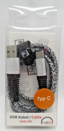 2GO USB Ladekabel - silber - 100cm für USB Type-C 3.1