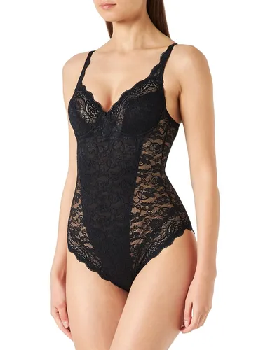 Triumph Amourette 300 BSW Damen Body 90E - Damen Body mit Bügel in Schwarz, aus hochwertigem Mischgewebe mit Spitzenoptik, bietet perfekten Halt und hohen Tragekomfort.