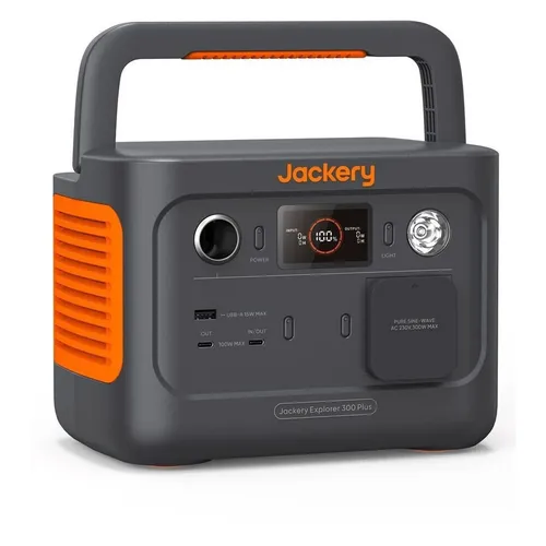 Jackery Explorer 300 Plus - Tragbare Power Station mit 288Wh - Innovative Powerstation mit LiFePO4 Akku, 300W Ausgang und schneller Aufladung in nur 2 Stunden. Ideal für Camping und Notfälle.
