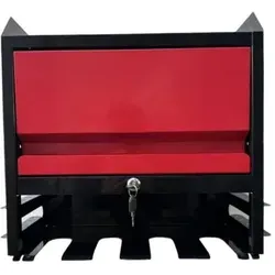 HC Tools Werkzeugregal 470 x 225 x 405 mm - Praktisches Werkzeugregal mit abschließbarem Fach und seitlichen Ablagefächern. Ideal für die ordentliche Aufbewahrung von Werkzeugen. Spart Platz durch einfache Wandmontage.