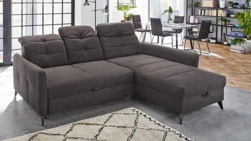 Jockenhöfer Gruppe Sofa Polsterecke LOFT mit Funktion - Stilvolles Sofa in Braun, ideal für gemütliche Abende, mit praktischer Liegefunktion und robustem Stoffbezug.