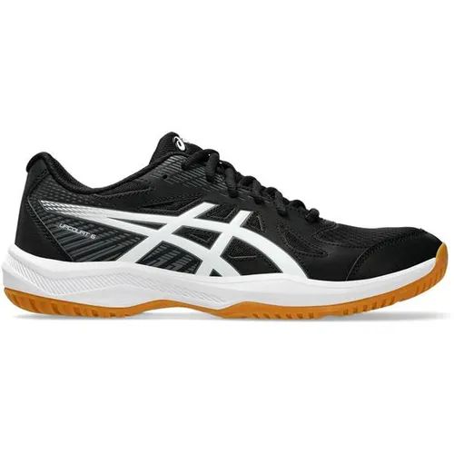 Asics UPCOURT 6 Hallenschuh für Hallensport schwarz 46,5 EU - Sneaker für Hallensport, atmungsaktiv mit rutschhemmender Gummisohle, ideal für Badminton, Handball und Volleyball.