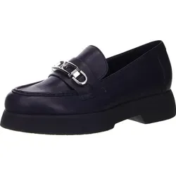 Högl Damen Slipper Dunkelblau - Größe 38,5 - Elegante Högl Damen Slipper aus hochwertigem Glattleder in Dunkelblau, ideal für stilbewusste Frauen. Mit flachem Blockabsatz und Gummisohle für hohen Komfort und Stabilität. Perfekt für zahlreiche Anlässe.