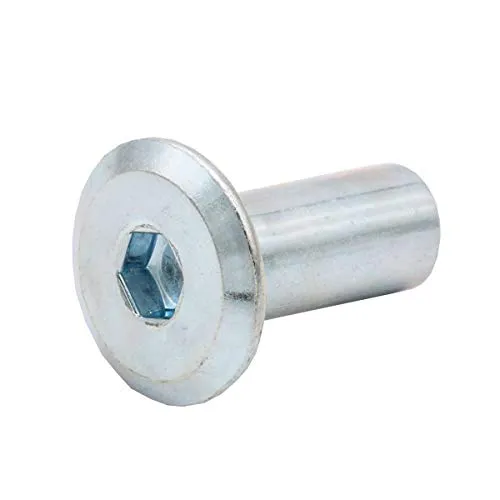PARCO Hülsenmuttern M8x23mm - Verzinkte Einschraubmutter für Möbelbau - Einpressmuttern aus verzinktem Stahl, ideal für Möbelbau und Scharniertätigkeiten. Hohe Festigkeit und einfache Montage durch Innensechskant-Antrieb. Lieferumfang: 50 Stück.