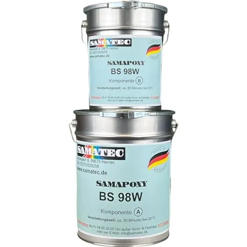 SamaPoxy BS98W 2K Epoxidharz Bodenbeschichtung – Schiefergrau - Hochbelastbare und rutschhemmende Bodenfarbe für Garage, Werkstatt und Wohnräume. Ideal für eine langlebige Versiegelung mit hoher Haftung und mechanischer Abriebfestigkeit.
