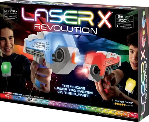 Laser X Revolution Double Blasters – Actionspiel für drinnen und draußen - Gewehre & Pistolen – Mit einer Reichweite von bis zu 60 m für spannende Kämpfe bei Tag und Nacht! Kompatibel mit allen Laser X Produkten. Enthält 2 Blaster und Brustreceiver.