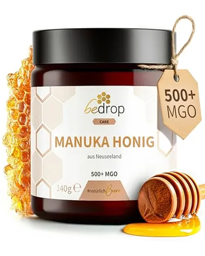 bedrop Manuka Honig MGO 400+ 140g XXL Glas - 100% Echter Premium Manukahonig aus Neuseeland, zertifiziert und nachhaltig produziert