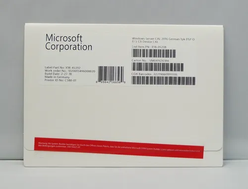 Device / Geräte CAL für Microsoft Windows Server 2016 Standard -NEU- 5