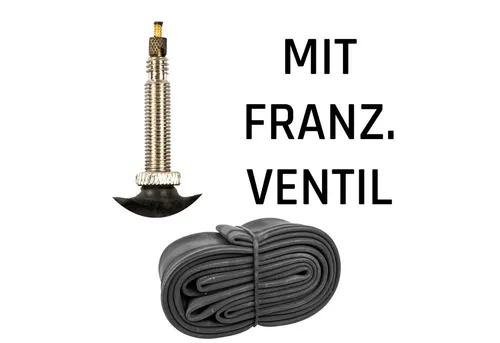 Kujo Fahrradschlauch Schlauch, 26 Zoll, (Einzelpack, 1-St), Fahrradschlauch 12 - 28 Auto Schrader Französisches Ventil Sclaverand