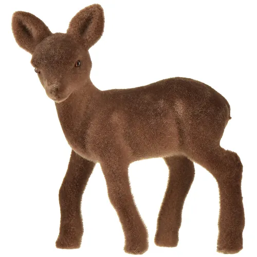 Dekofigur Rehkitz Braun Beflockt 10,5cm 6er-Set Weihnachten Dekofigur Landhaus,