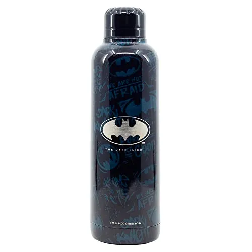 Stor Batman | Wiederverwendbare Edelstahl-Wasserflasche | Thermosflasche mit doppelter Isolierung für 12 Stunden heißes Getränk und 18 Stunden kaltes Getränk - Bpa Free - 515 Ml