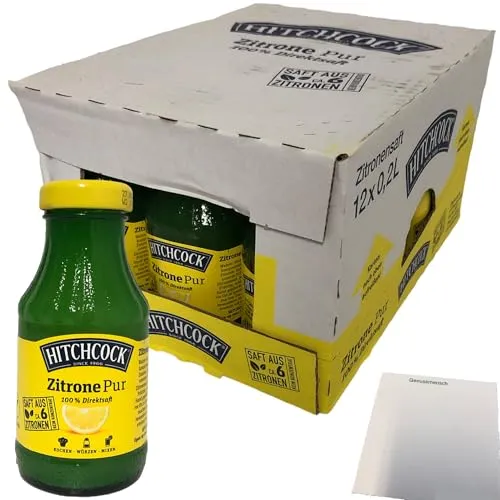 Hitchcock Zitrone Pur 12er Pack (12x200ml Flasche) + usy Block