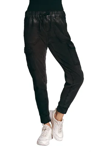 Zhrill Damen Cargohose Daisey in Black - Größe L - Damen-Hosen: Bequeme Cargohose im Cargo Stil, ideal für Office und Freizeit. Lässig und elegant zugleich, ein echter Allrounder für jeden Anlass!