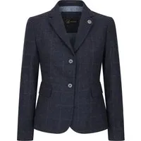 Marineblauer, taillierter Tweed-Blazer für Damen
